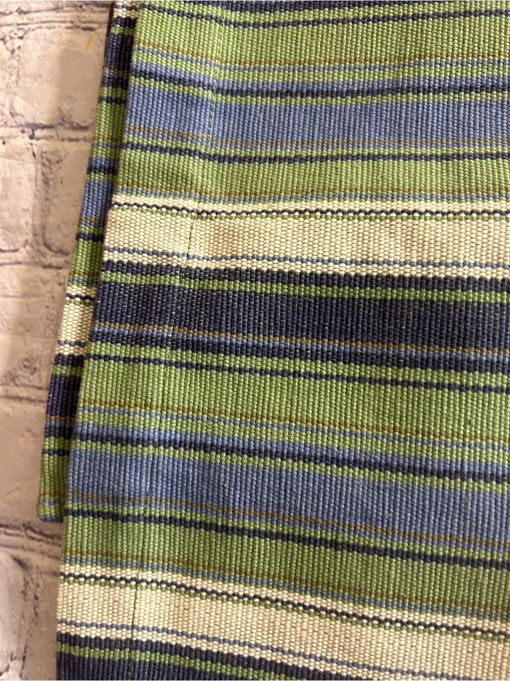 TAG (TRADE ASS.GROUP) CHICAGO 100% COTTON BLUE/GREEN/CREAM STRIPED PLACEMATS (4)